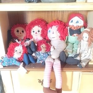 Handcrafted Rag Doll Collection with Red Hair